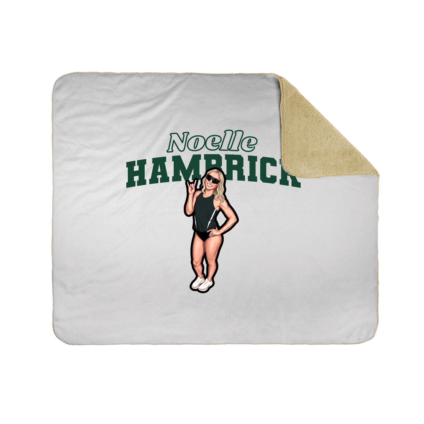 Throw Blanket — Name Arch in White