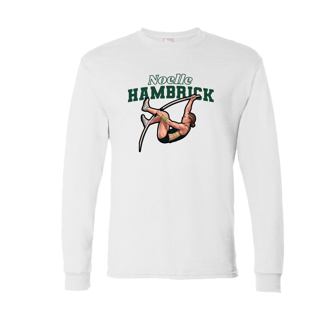 Long Sleeve Tee — Name Arch in White