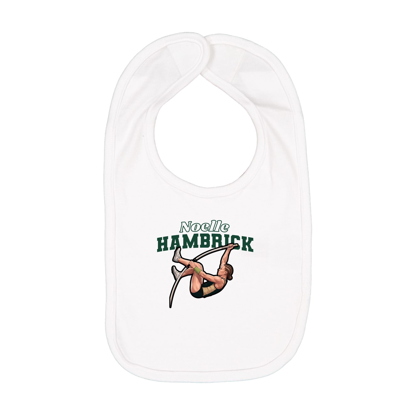 Infant Bib — Name Arch in White