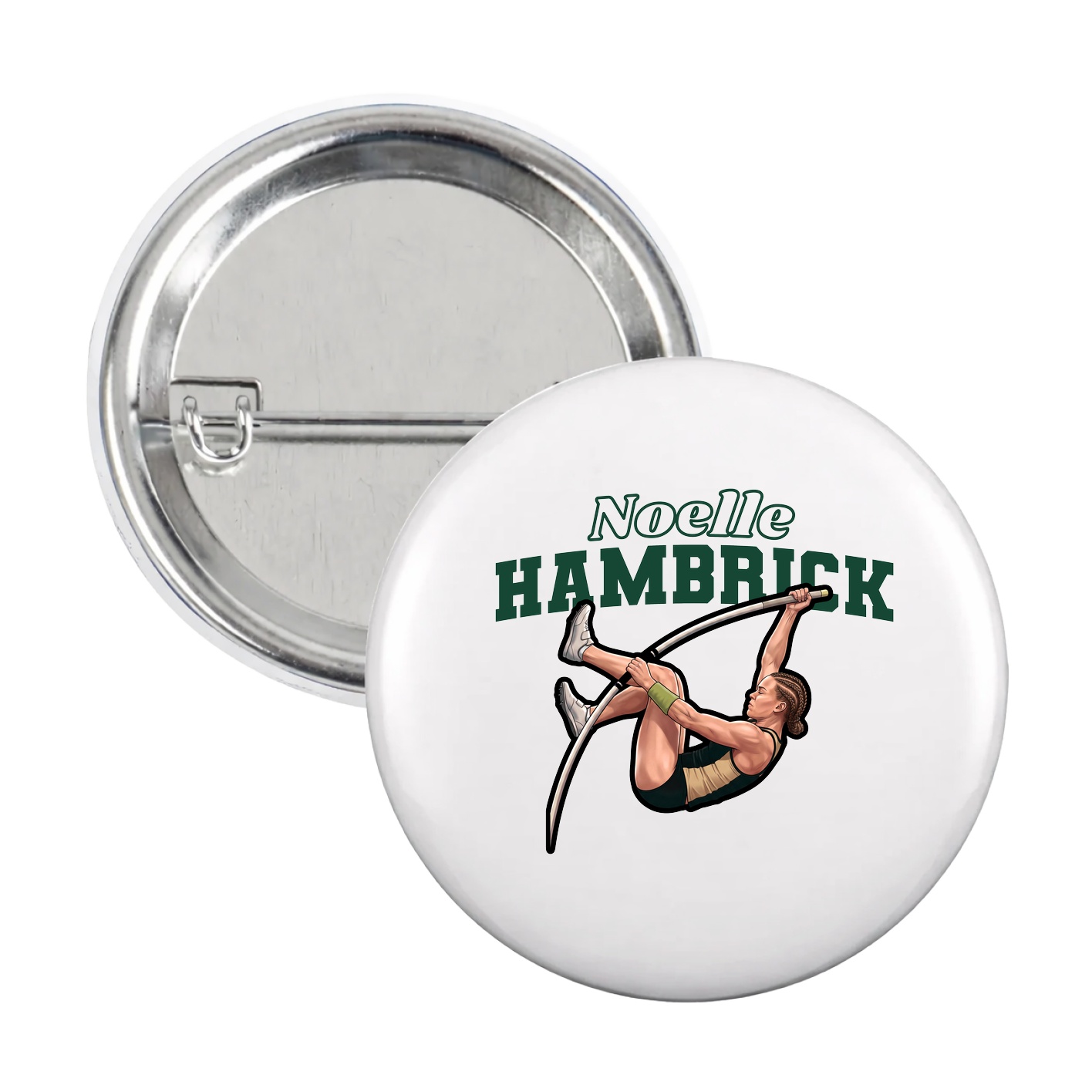 Game Day Button — Name Arch in White