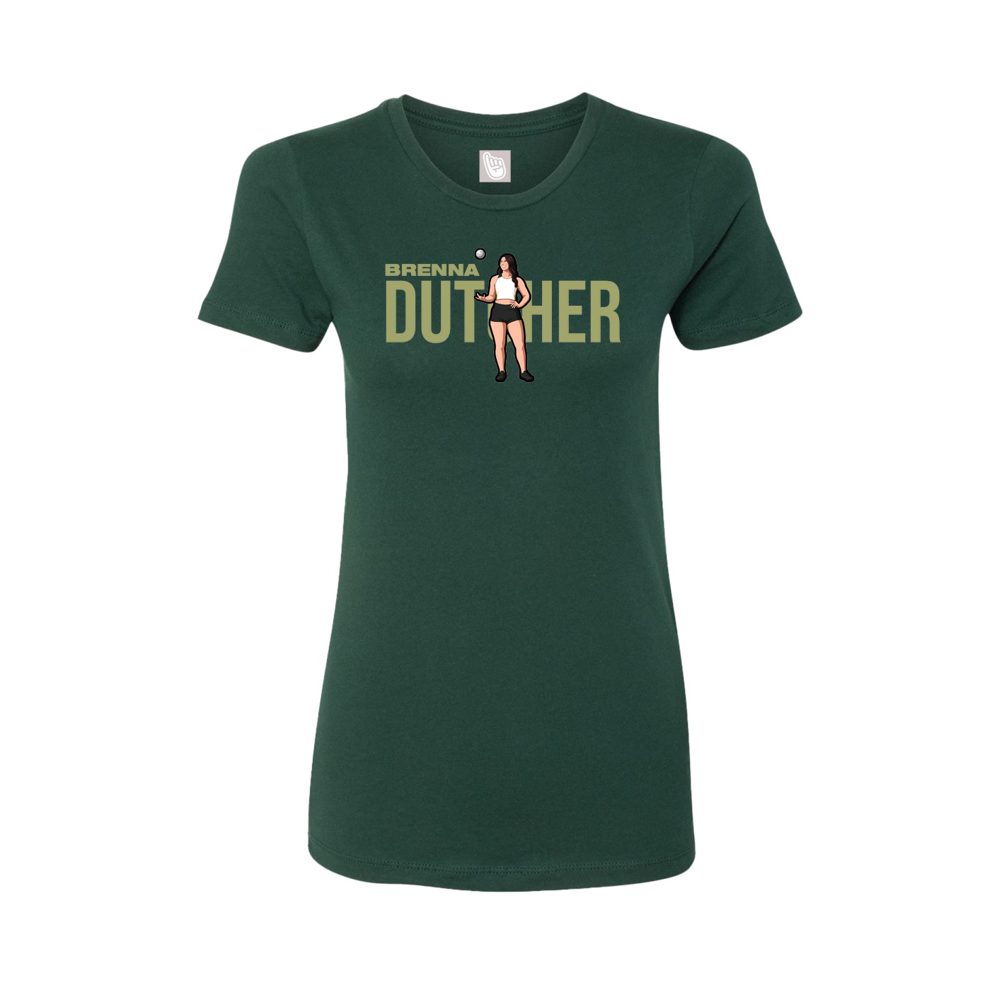 Fitted Women's Tee — Player Name in Green