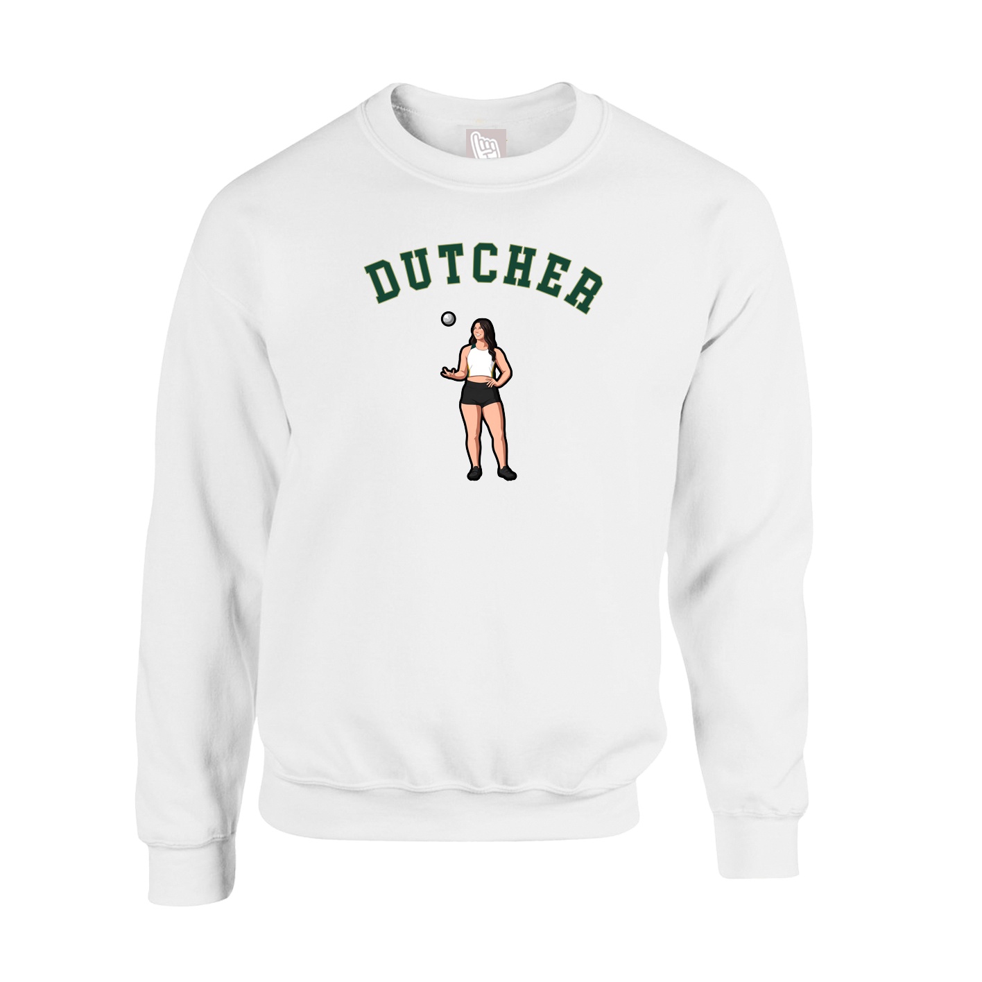 Fleece Crew — Shirsey Arch in White
