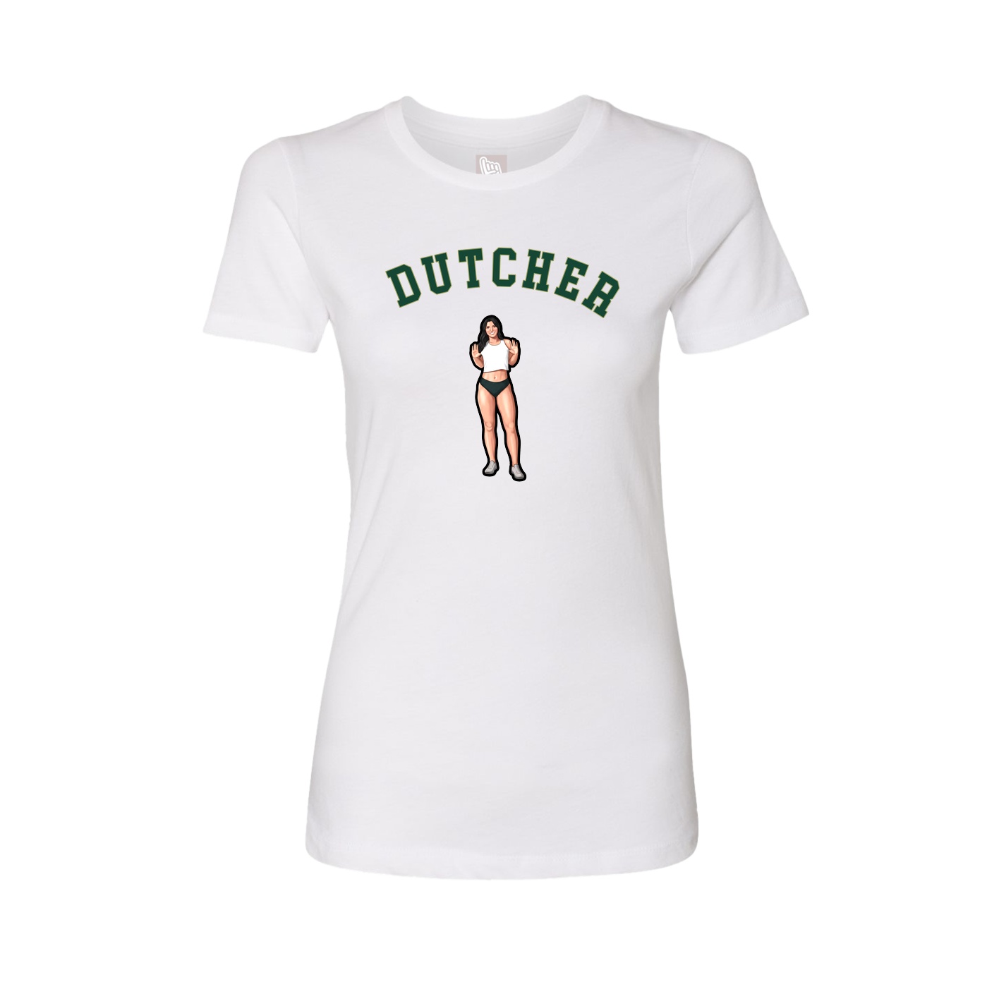 Fitted Women's Tee — Shirsey Arch in White