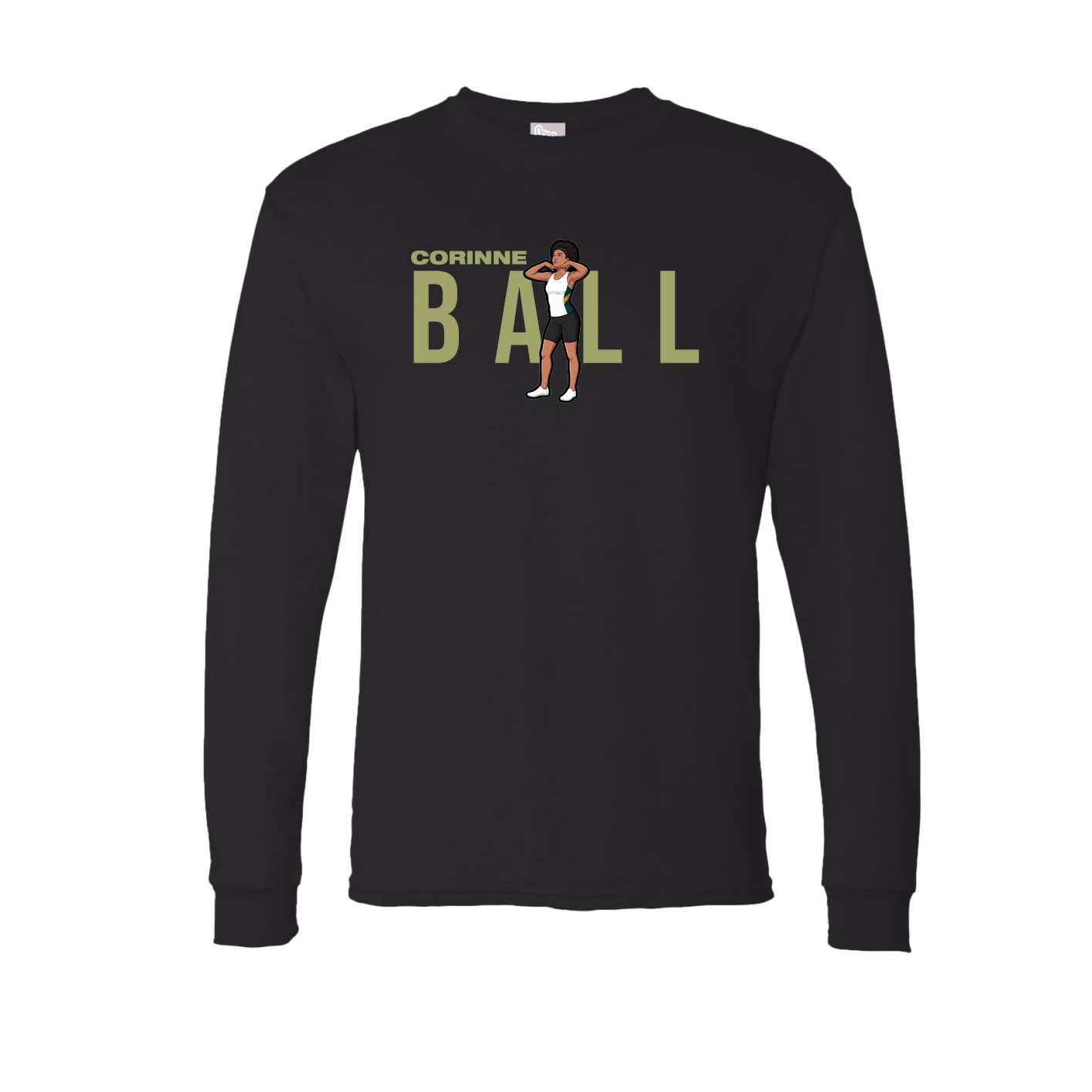 Long Sleeve Tee — Player Name in Black