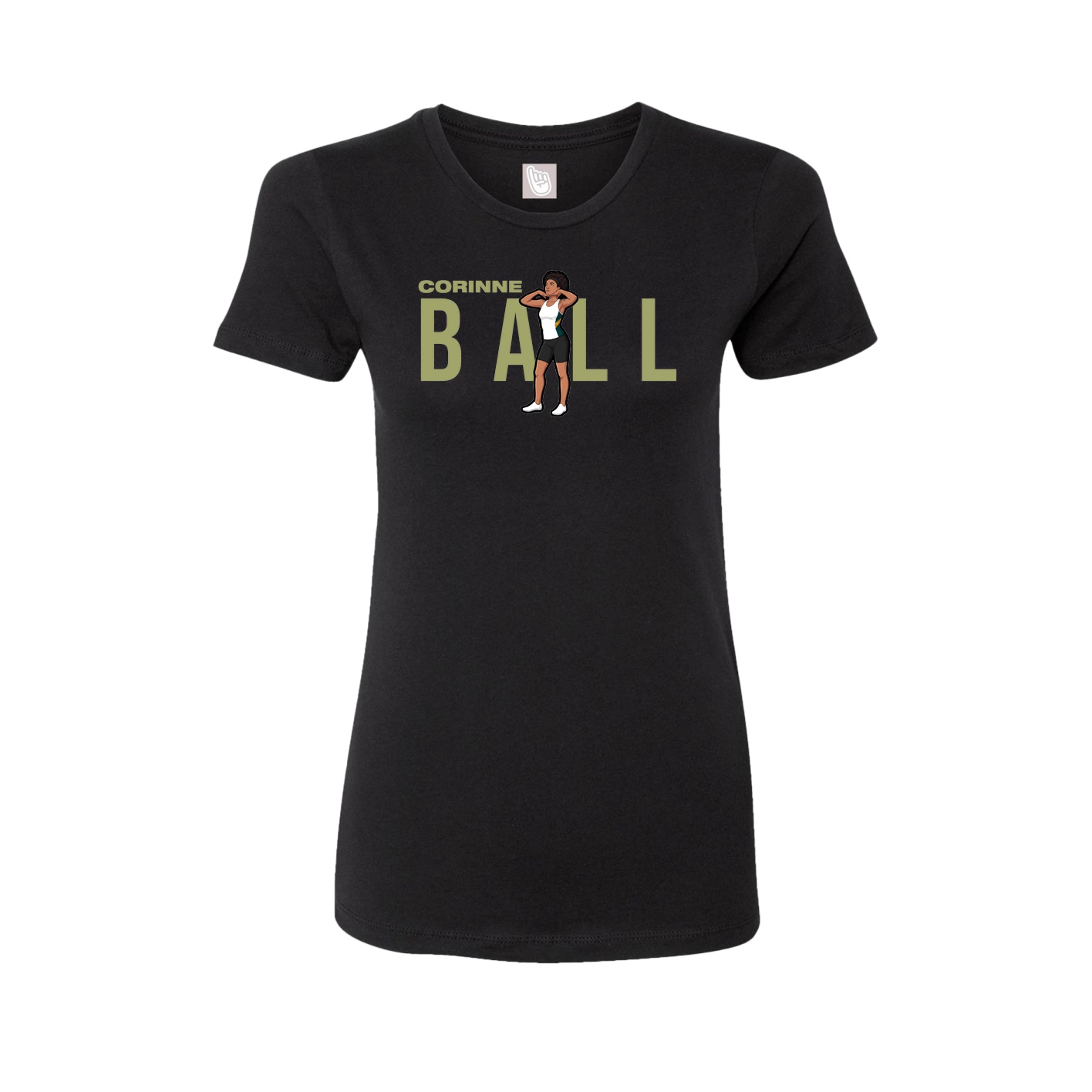 Fitted Women's Tee — Player Name in Black