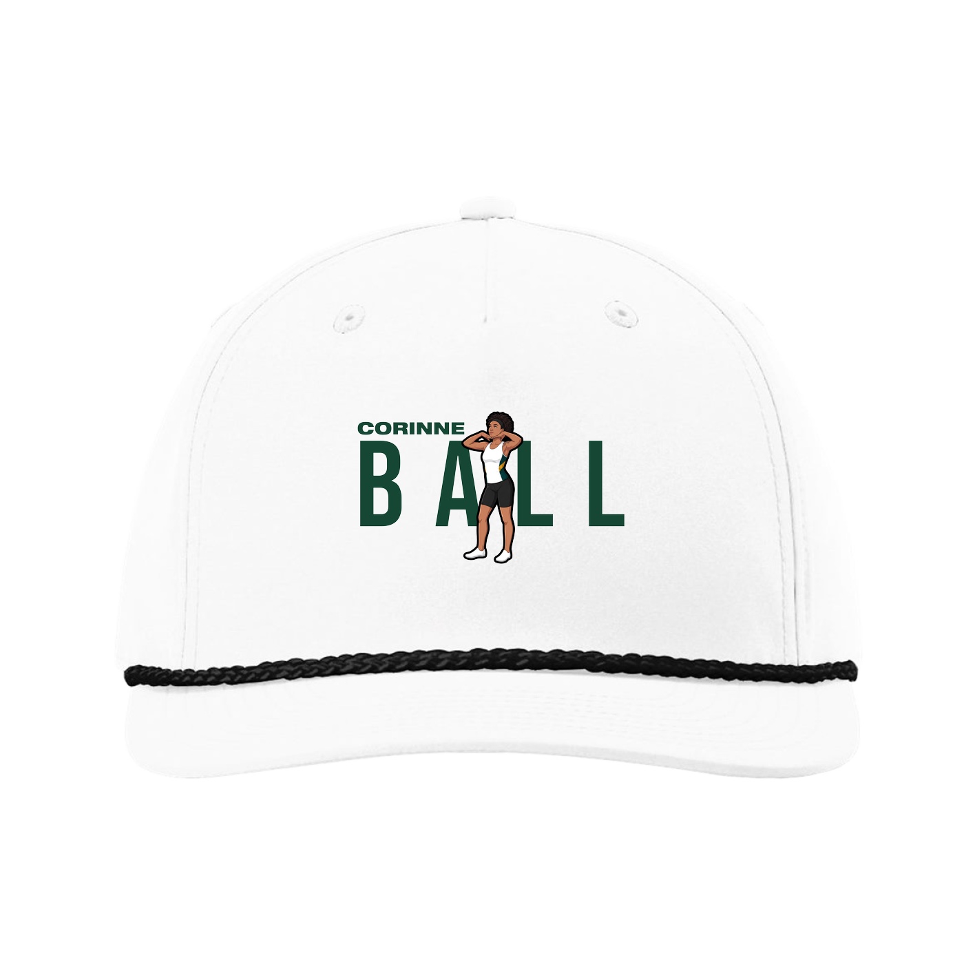 Five-Panel Classic Rope Cap — Player Name in White
