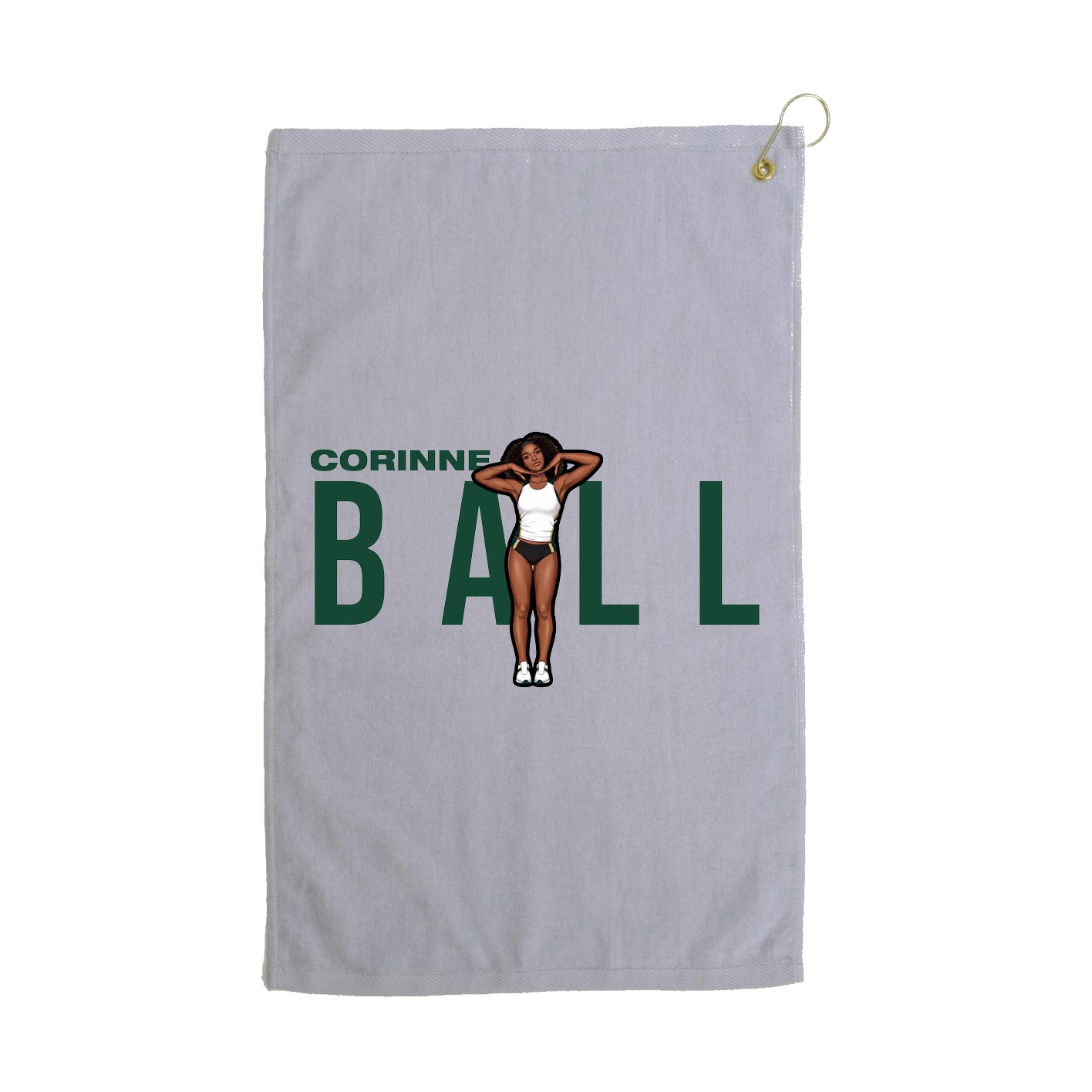 Golf Towel — Player Name in Grey