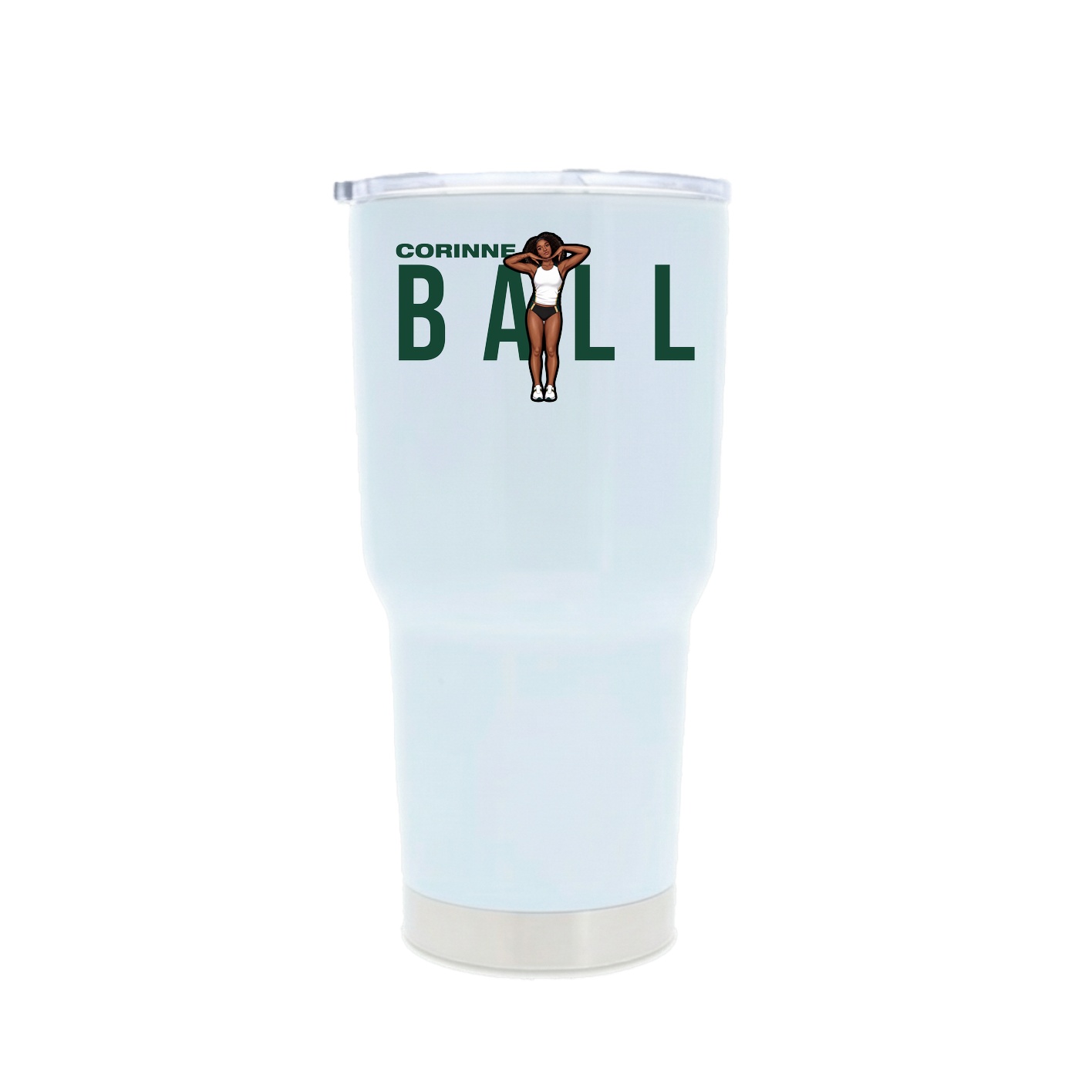 30oz Stainless Steel Tumbler — Player Name in White