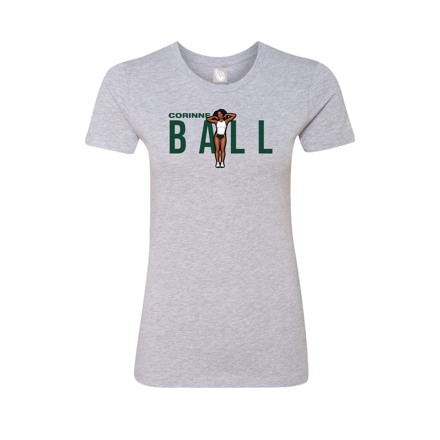 Fitted Women's Tee — Player Name in Grey