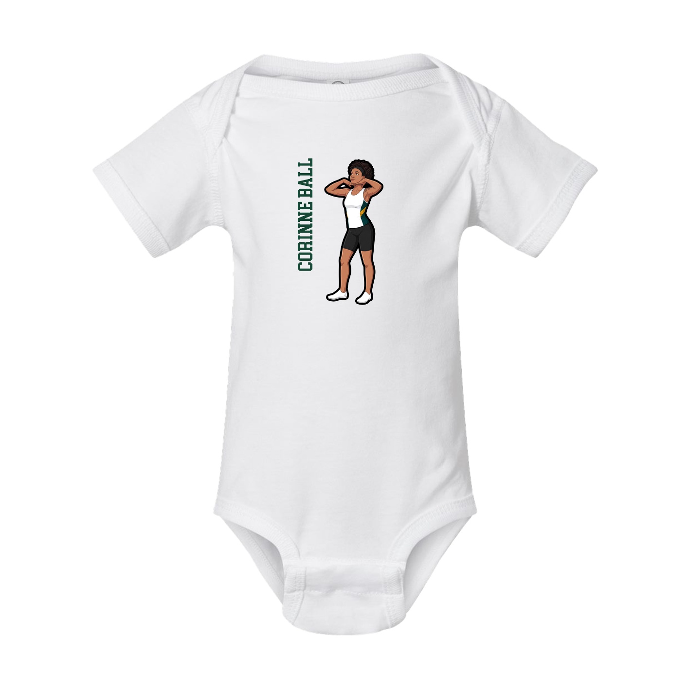 Baby Onesie — Name Vertical in White