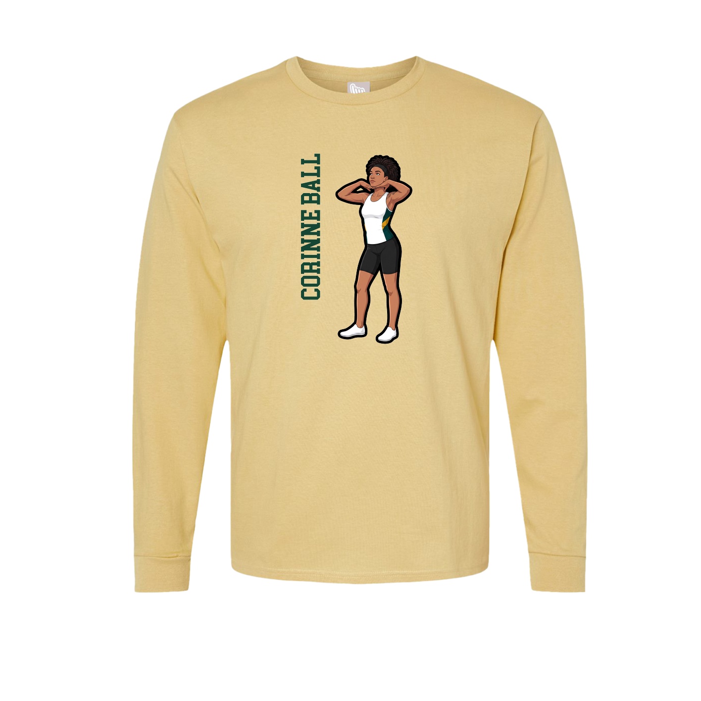 Long Sleeve Tee — Name Vertical in Vegas Gold