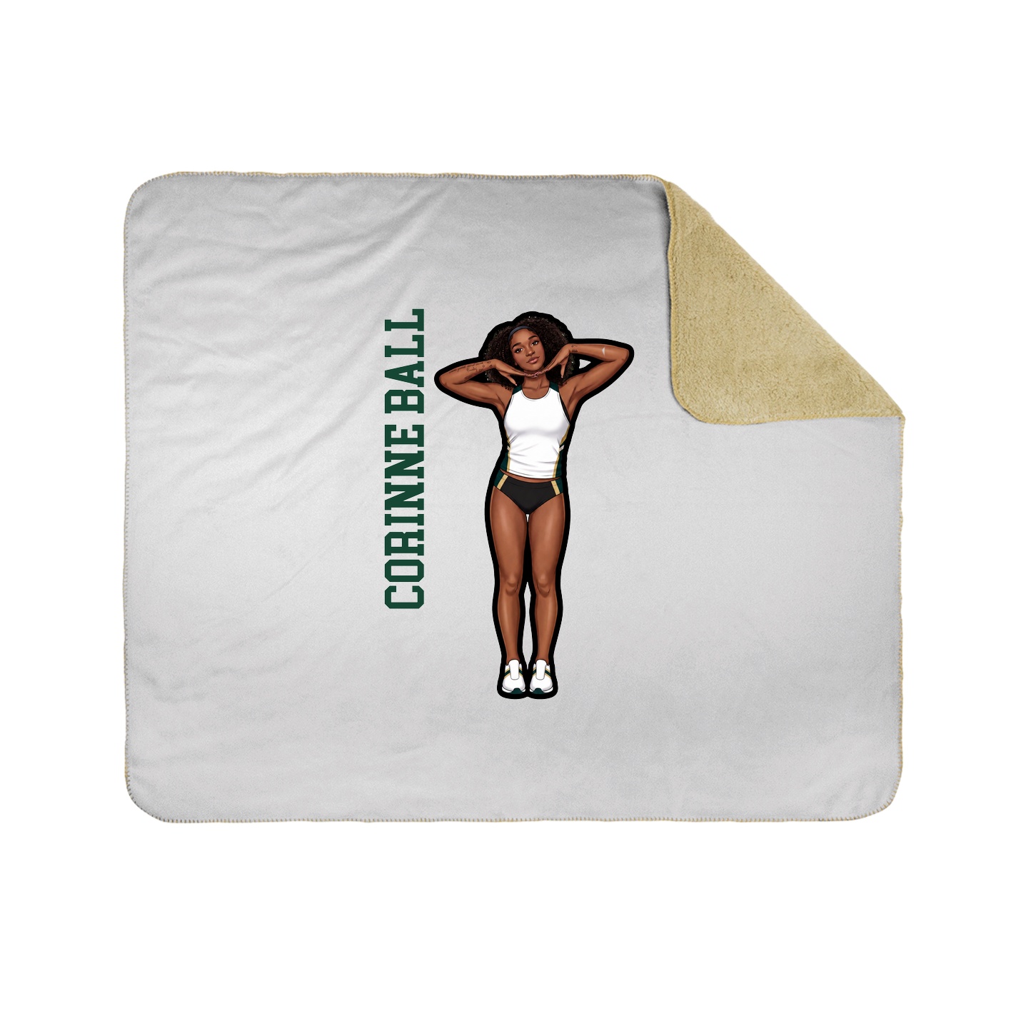 Throw Blanket — Name Vertical in White