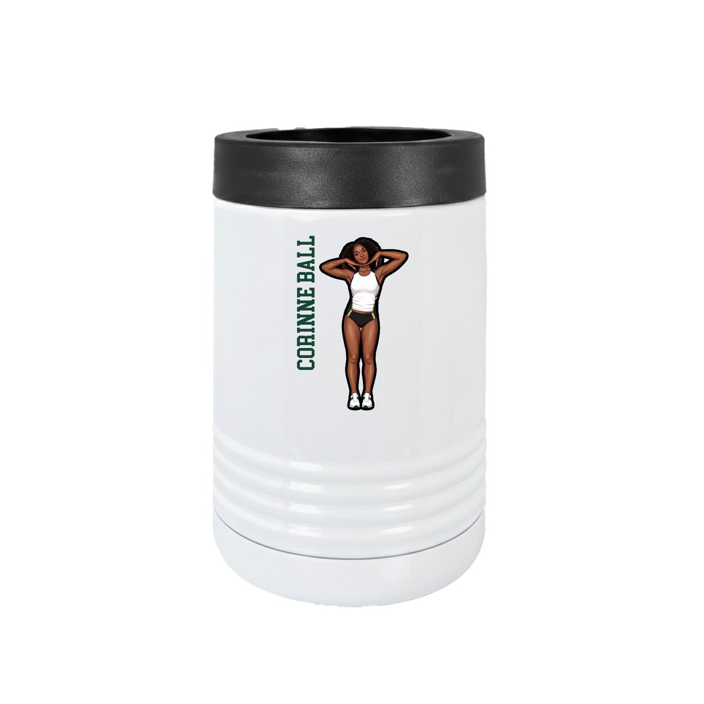 Beverage Holder — Name Vertical in White