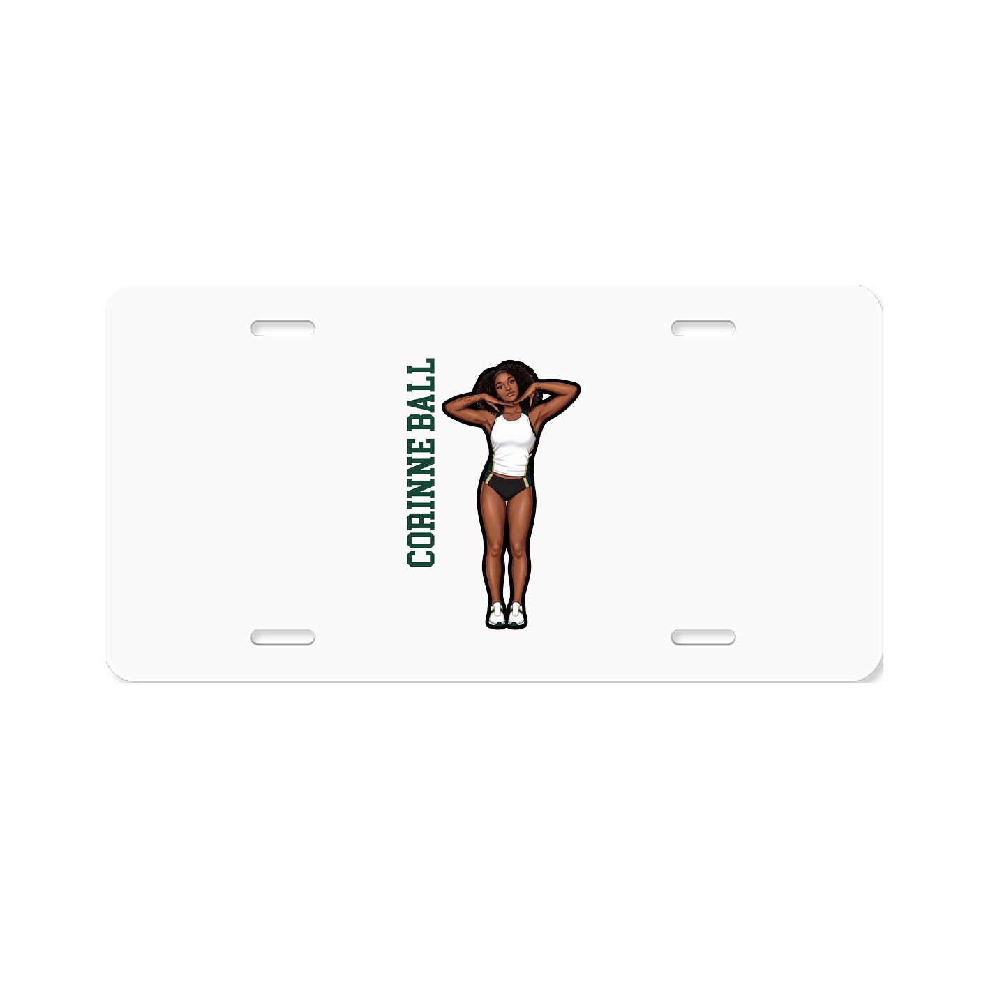 License Plate — Name Vertical in Classic