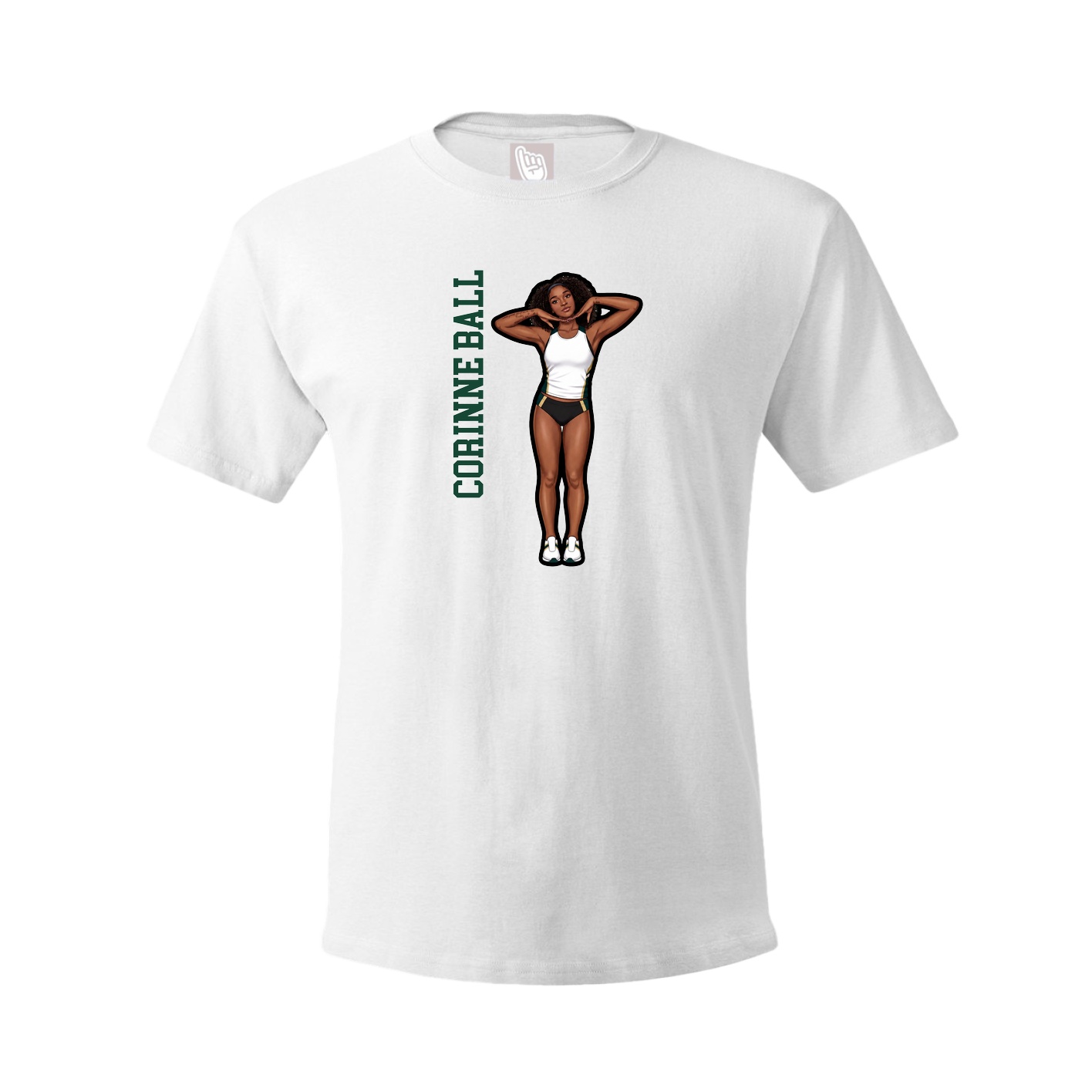 Youth Tee — Name Vertical in White
