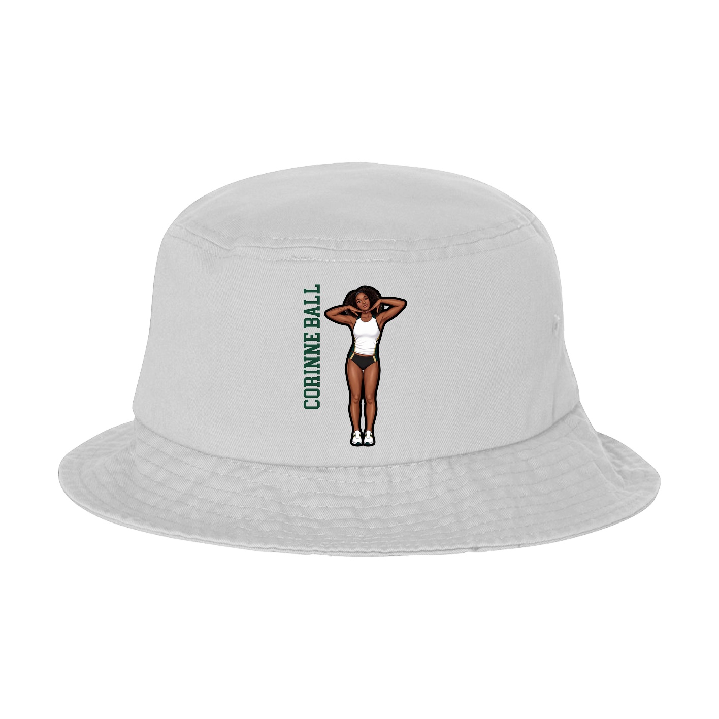 Bucket Cap — Name Vertical in White