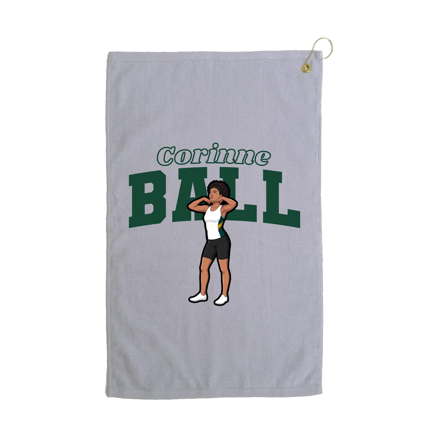 Golf Towel — Name Arch in Grey