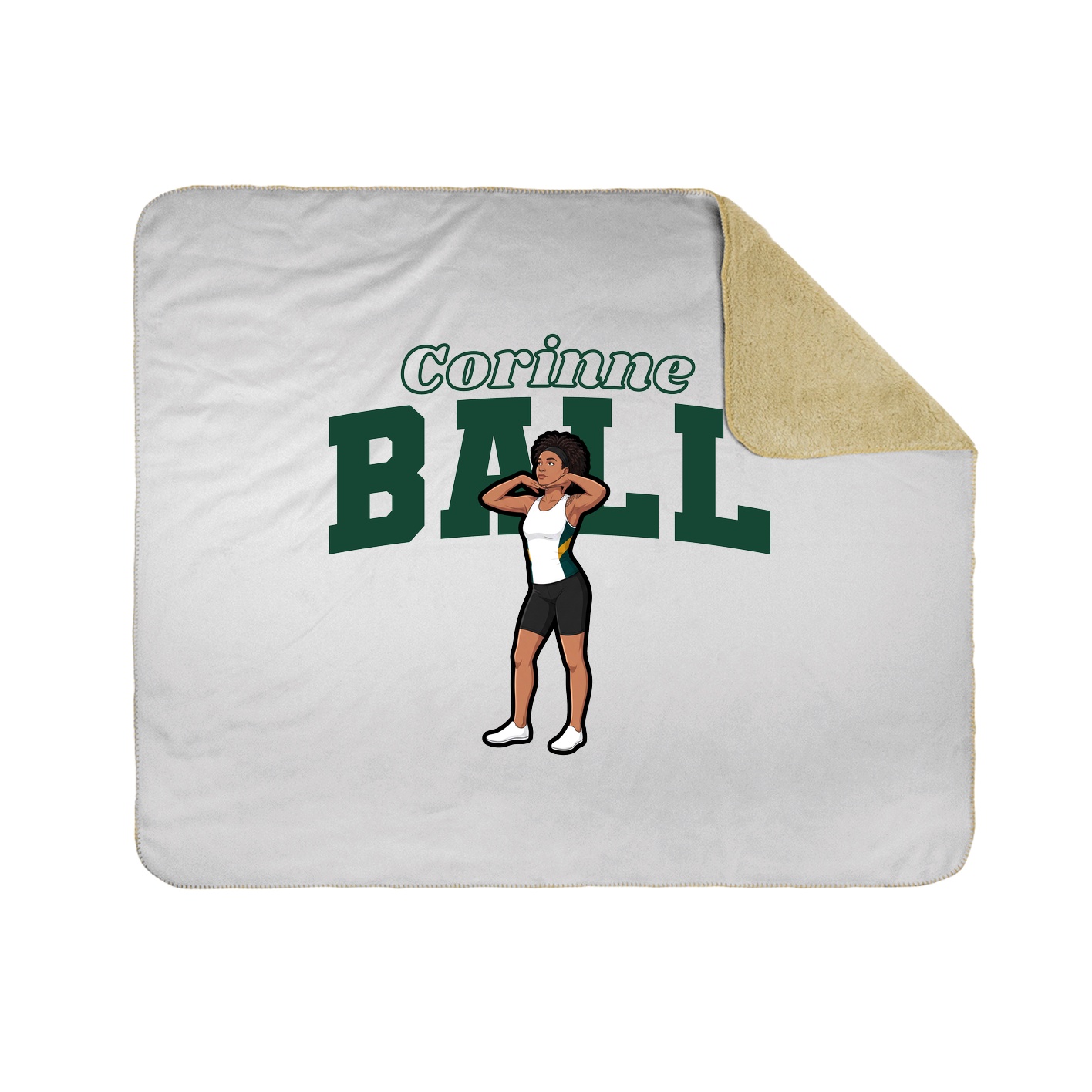 Throw Blanket — Name Arch in White