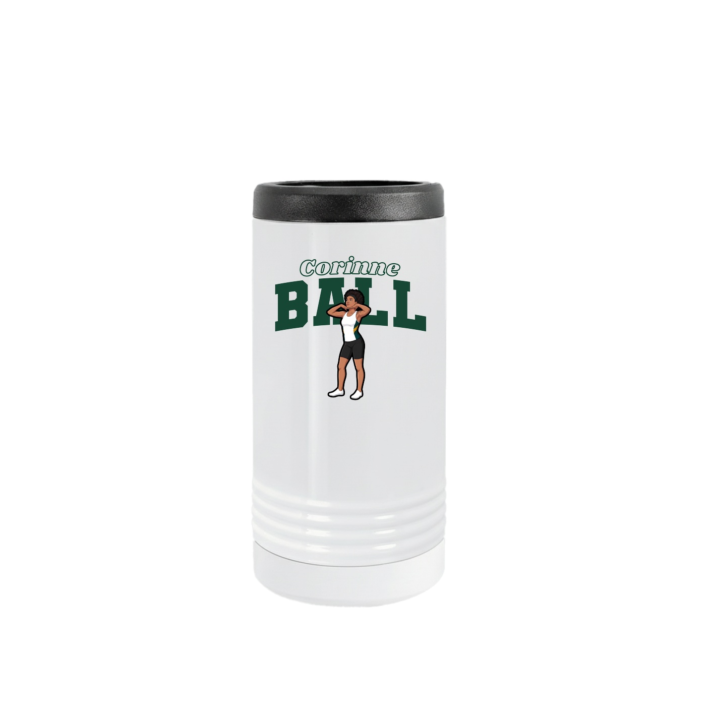 Slim Beverage Holder — Name Arch in White