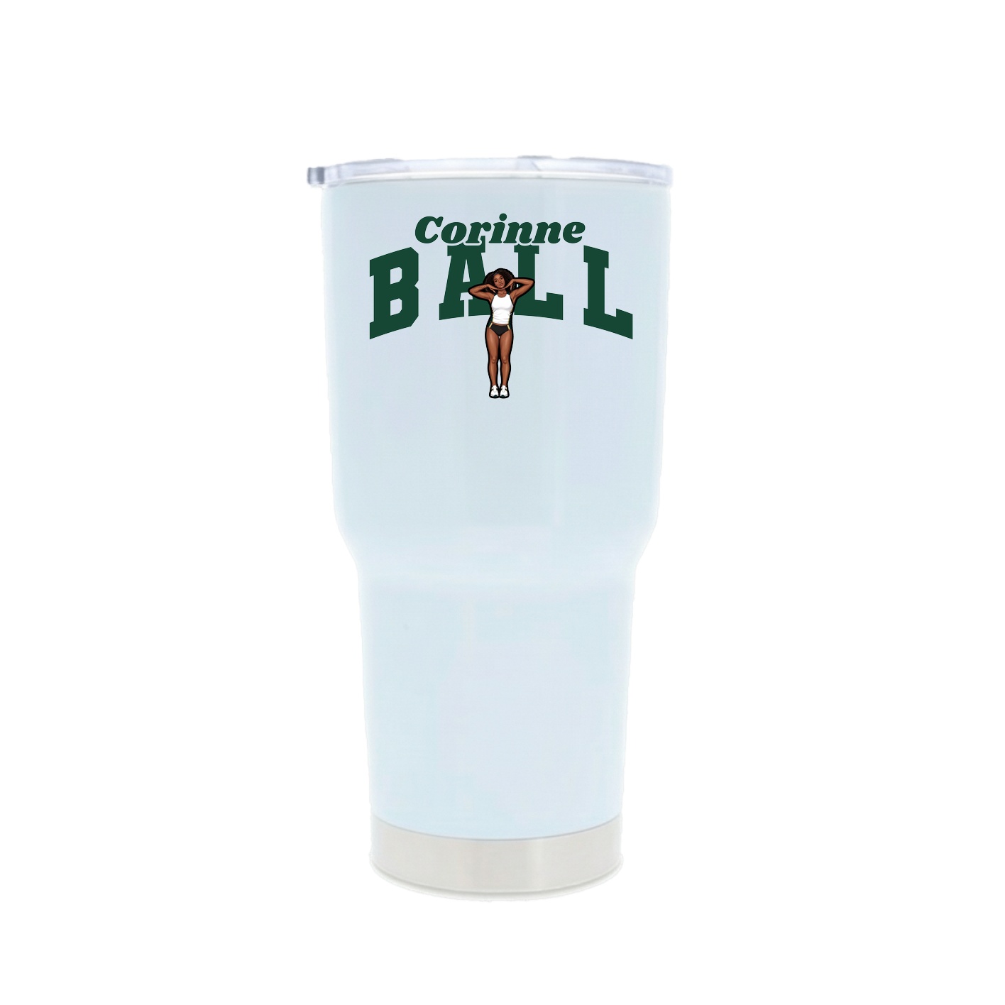 30oz Stainless Steel Tumbler — Signature Arch in White