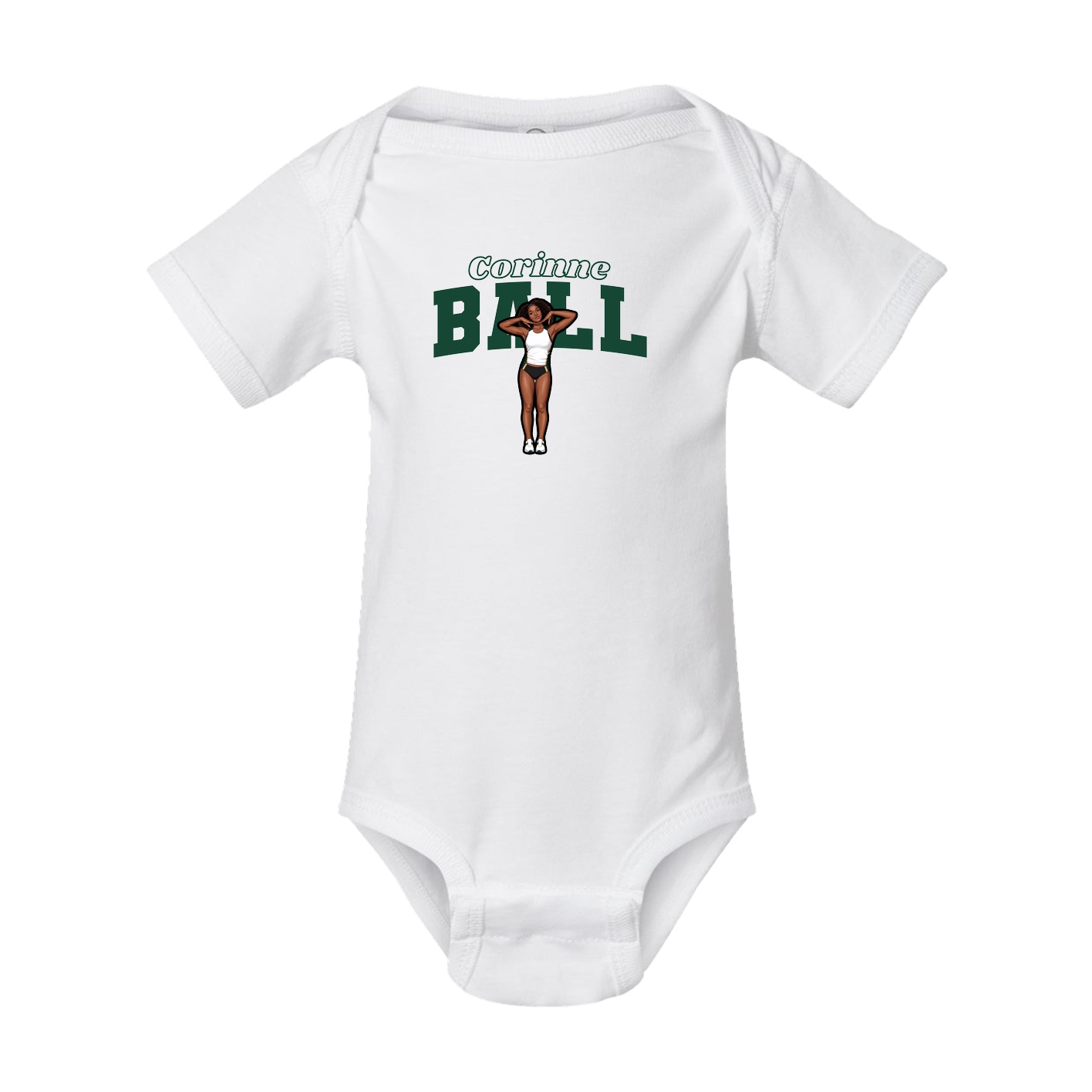 Baby Onesie — Name Arch in White