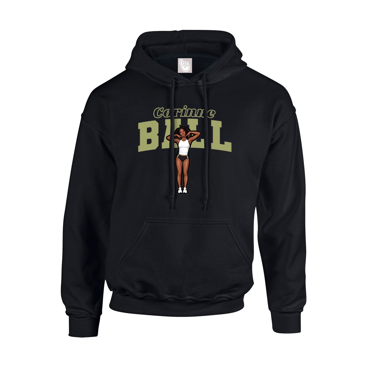 Youth Hoodie — Name Arch in Black