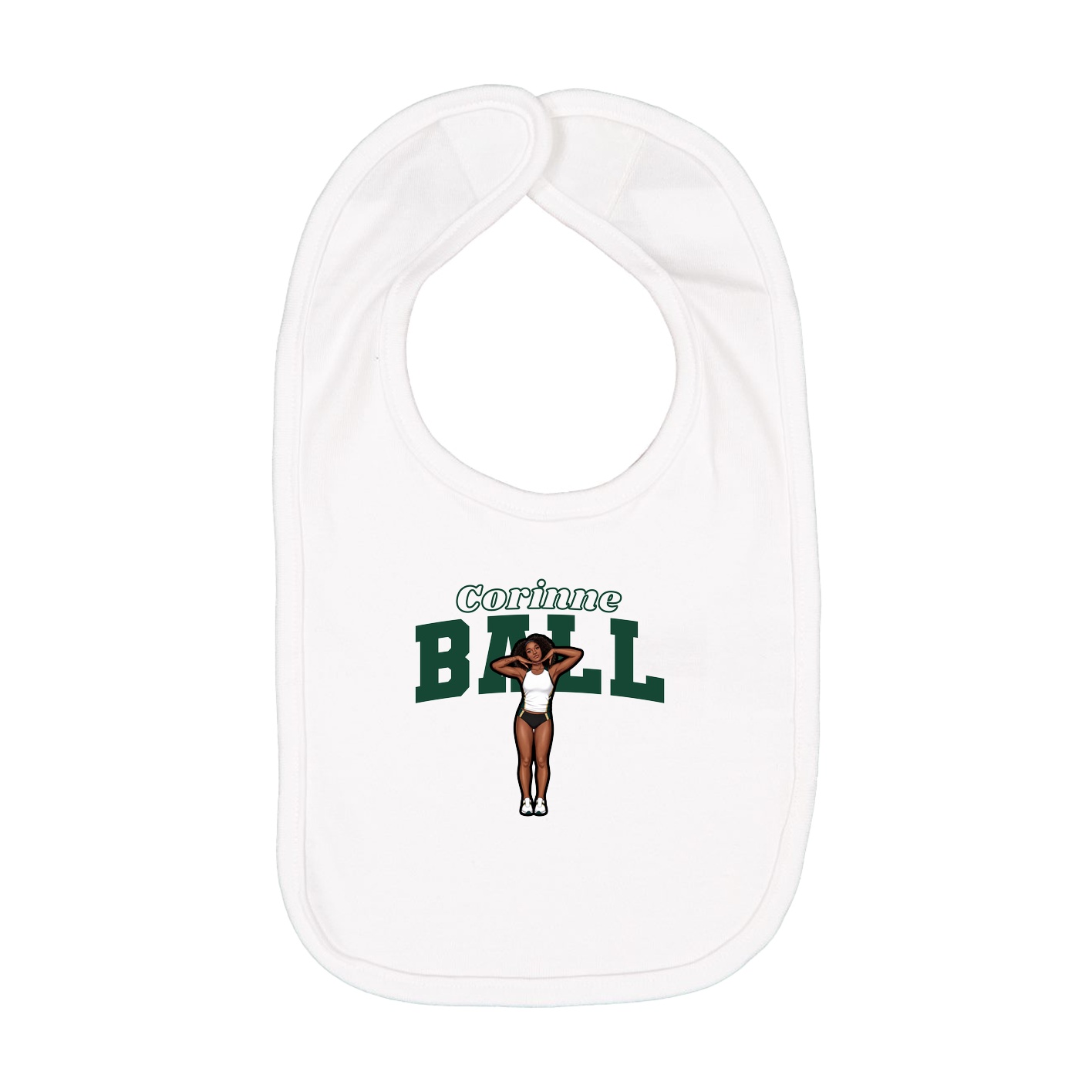 Infant Bib — Name Arch in White