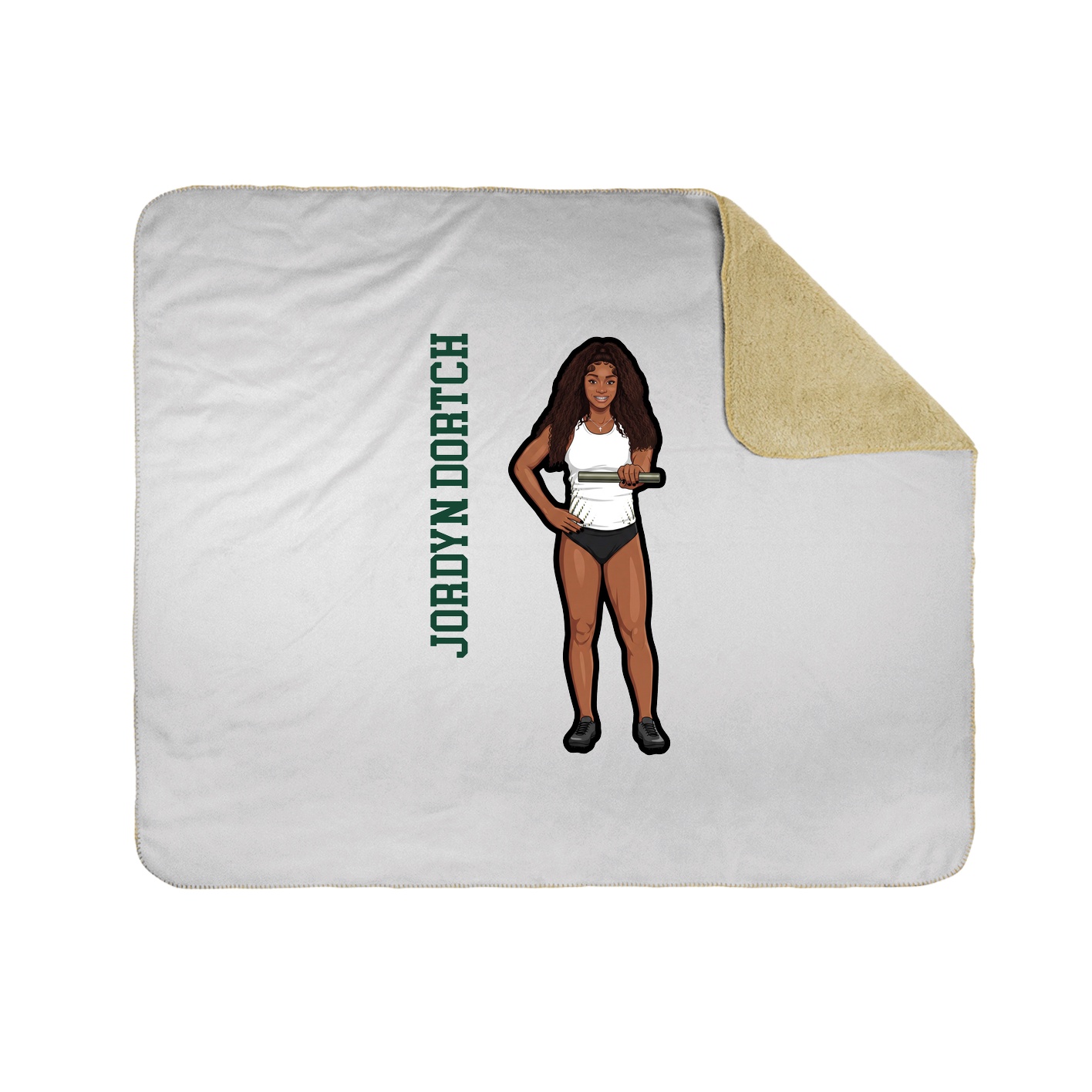 Throw Blanket — Name Vertical in White