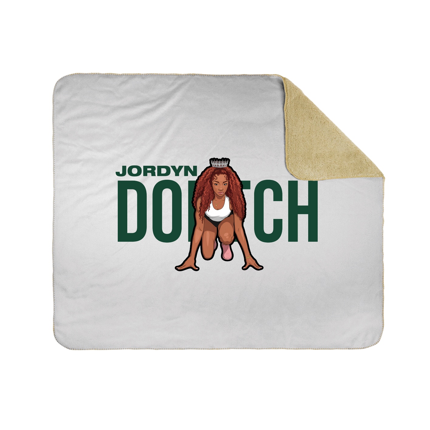 Throw Blanket — Player Name in White