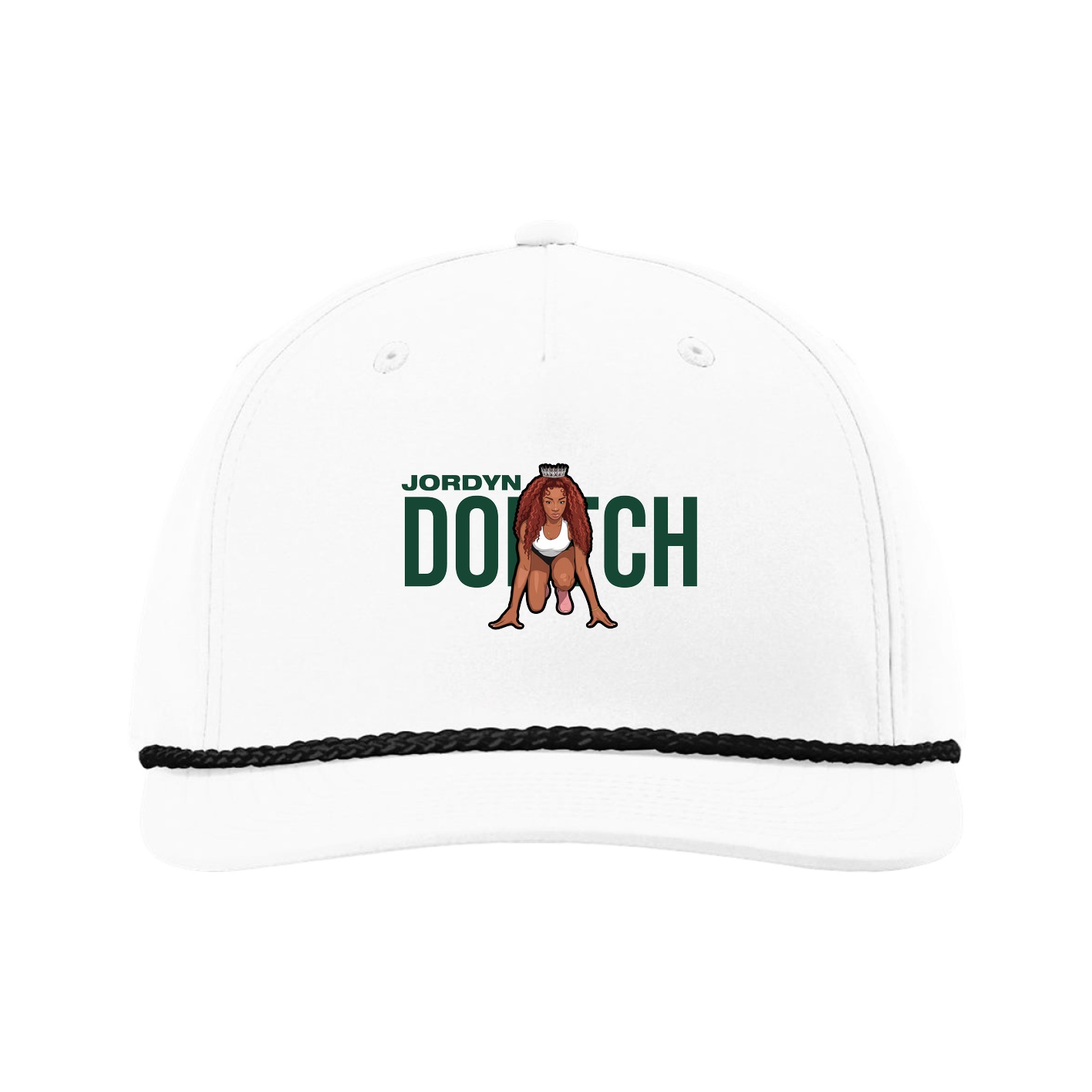 Five-Panel Classic Rope Cap — Player Name in White