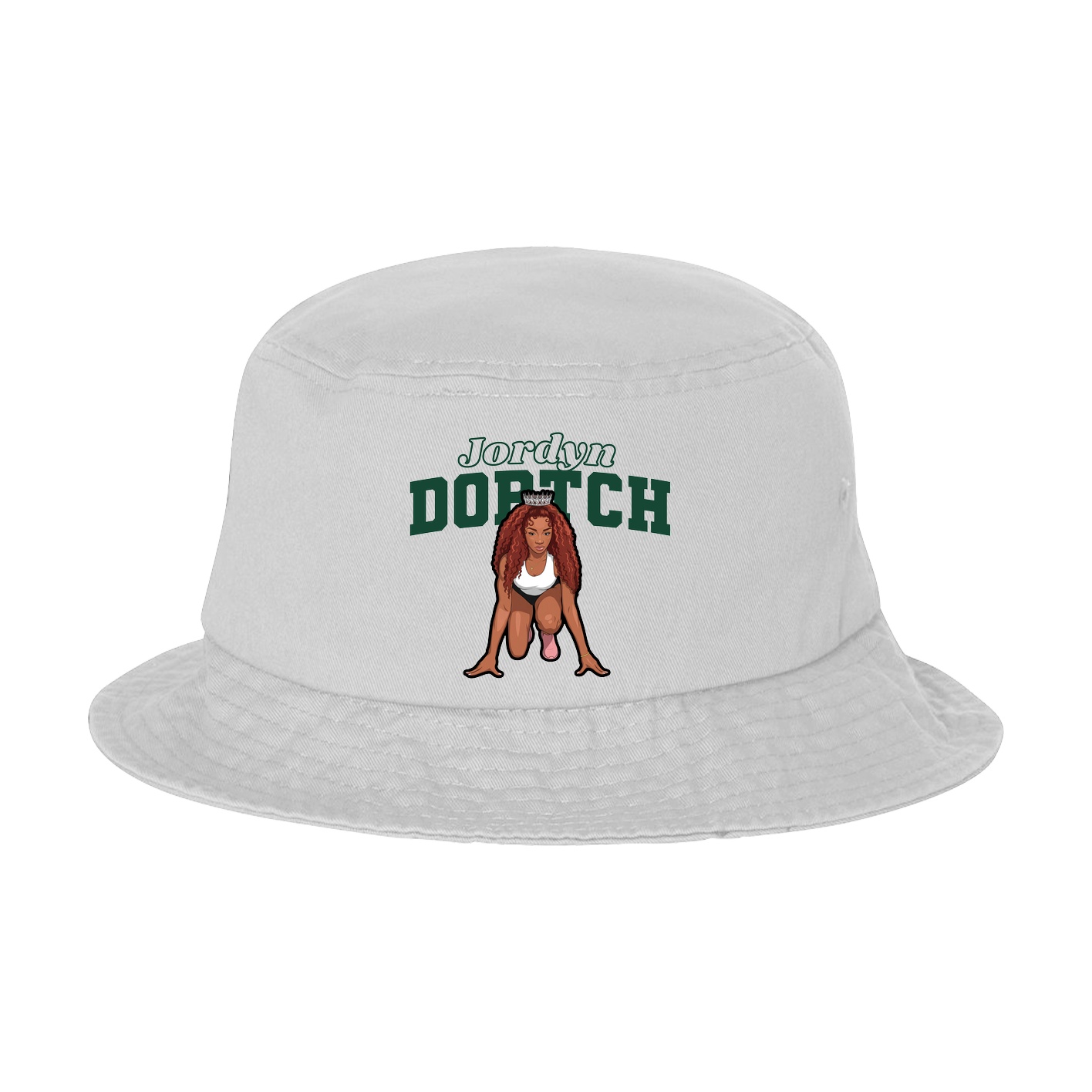 Bucket Cap — Name Arch in White