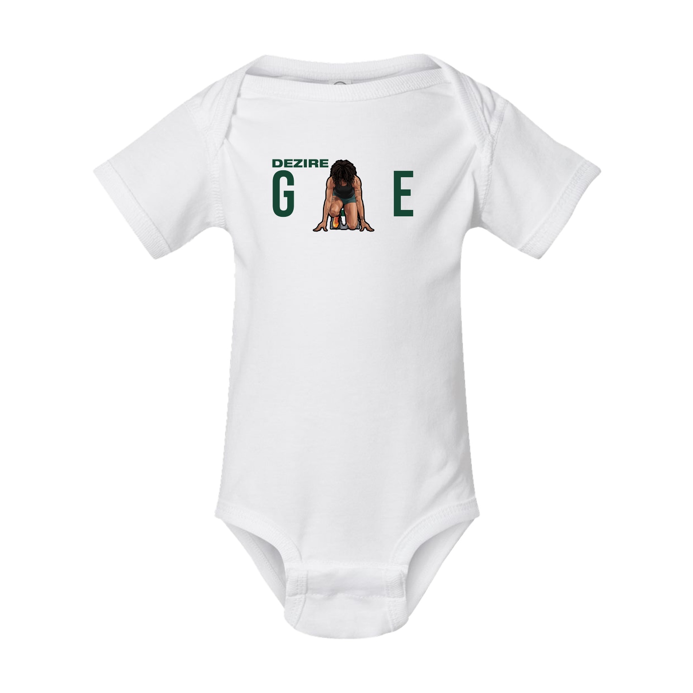 Baby Onesie — Player Name in White