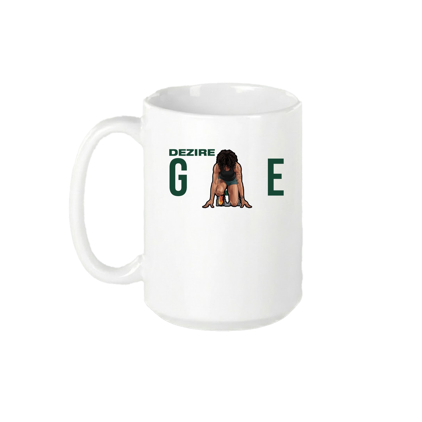 15oz Coffee Mug — Player Name in White