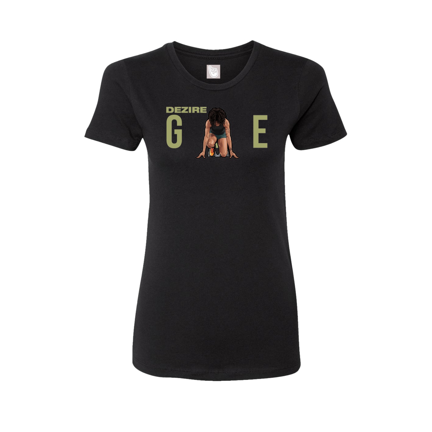 Fitted Women's Tee — Player Name in Black