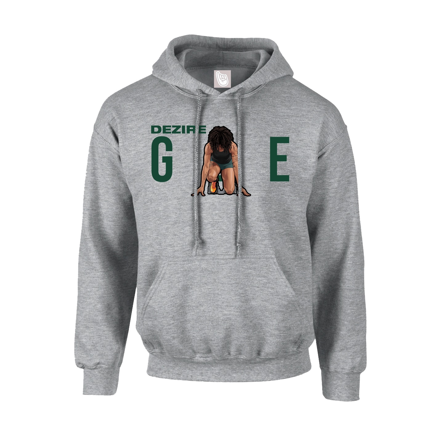 Youth Hoodie — Player Name in Grey