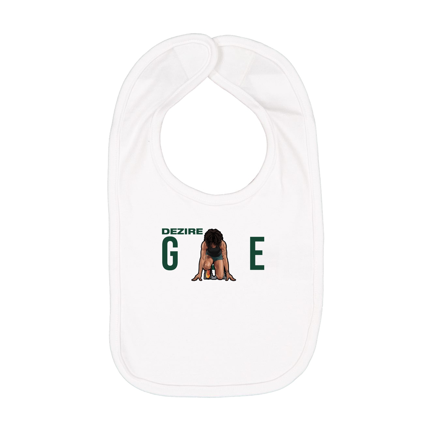 Infant Bib — Player Name in White
