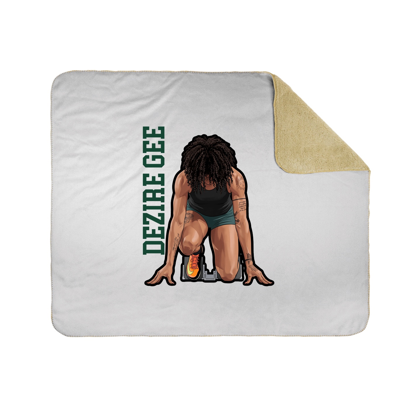 Throw Blanket — Name Vertical in White