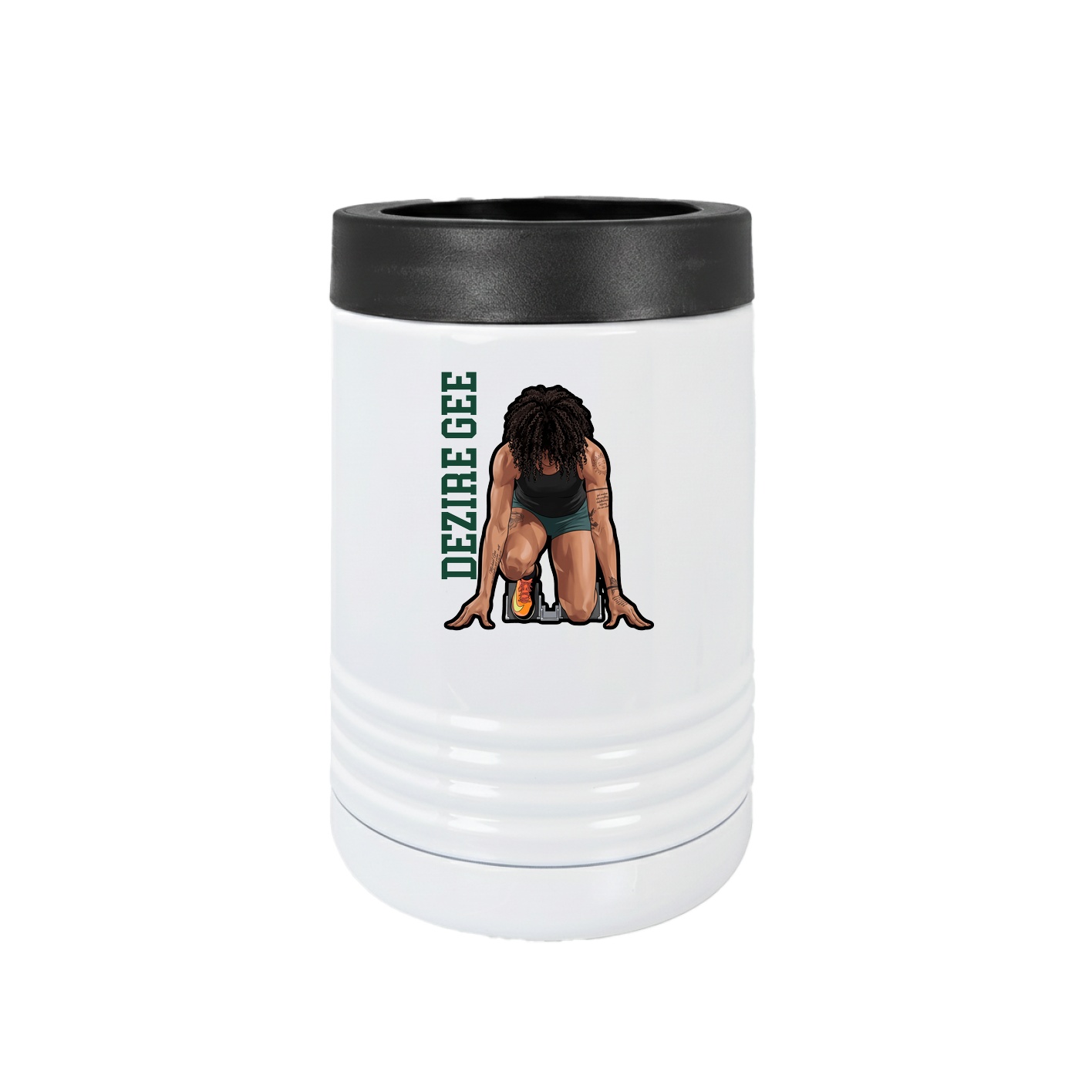 Beverage Holder — Name Vertical in White