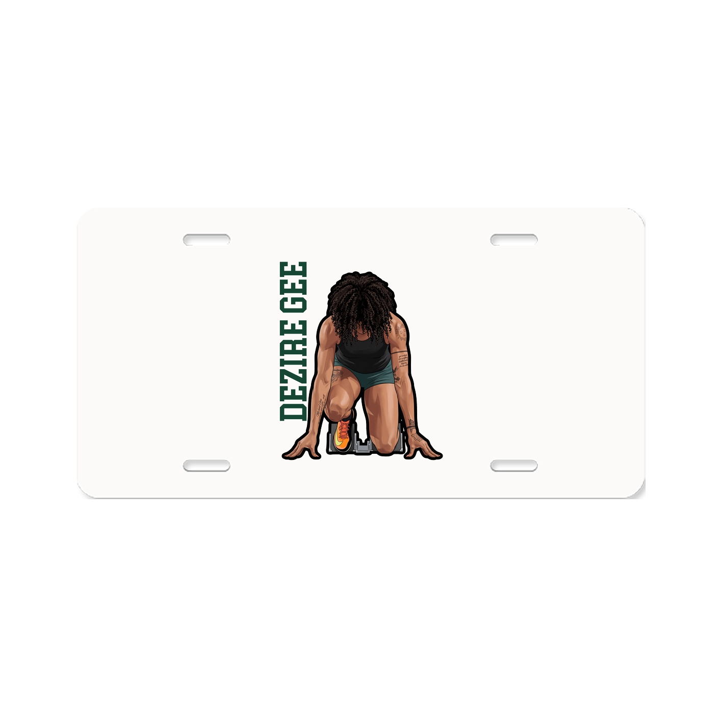 License Plate — Name Vertical in Classic