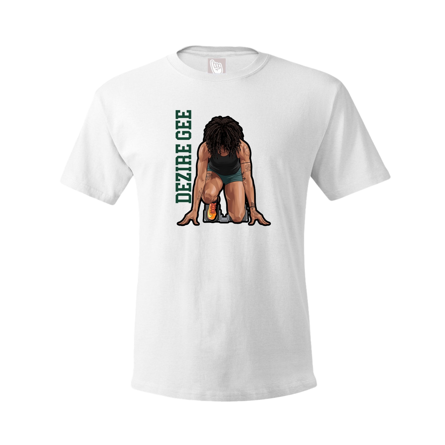 Tee — Name Vertical in White