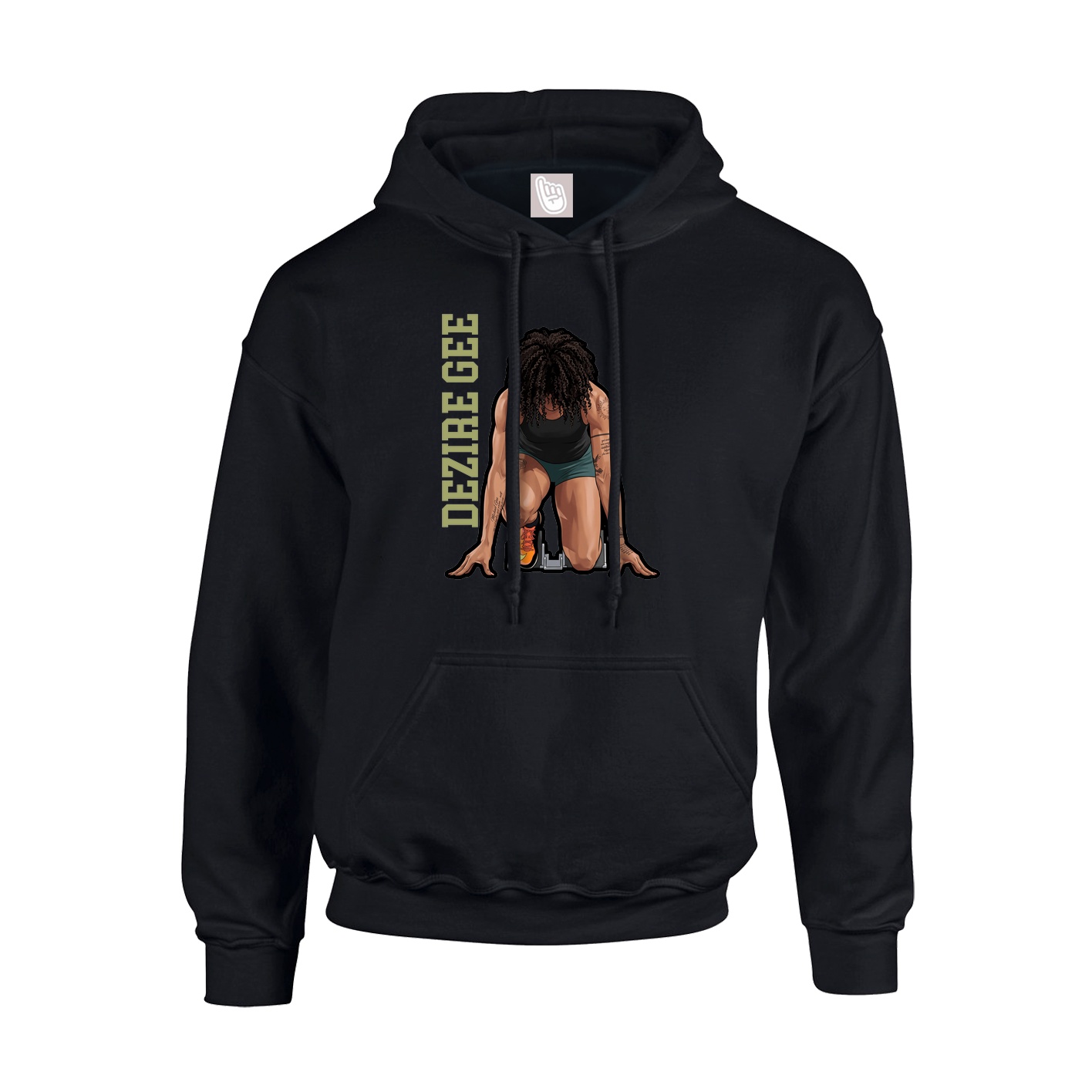 Youth Hoodie — Name Vertical in Black