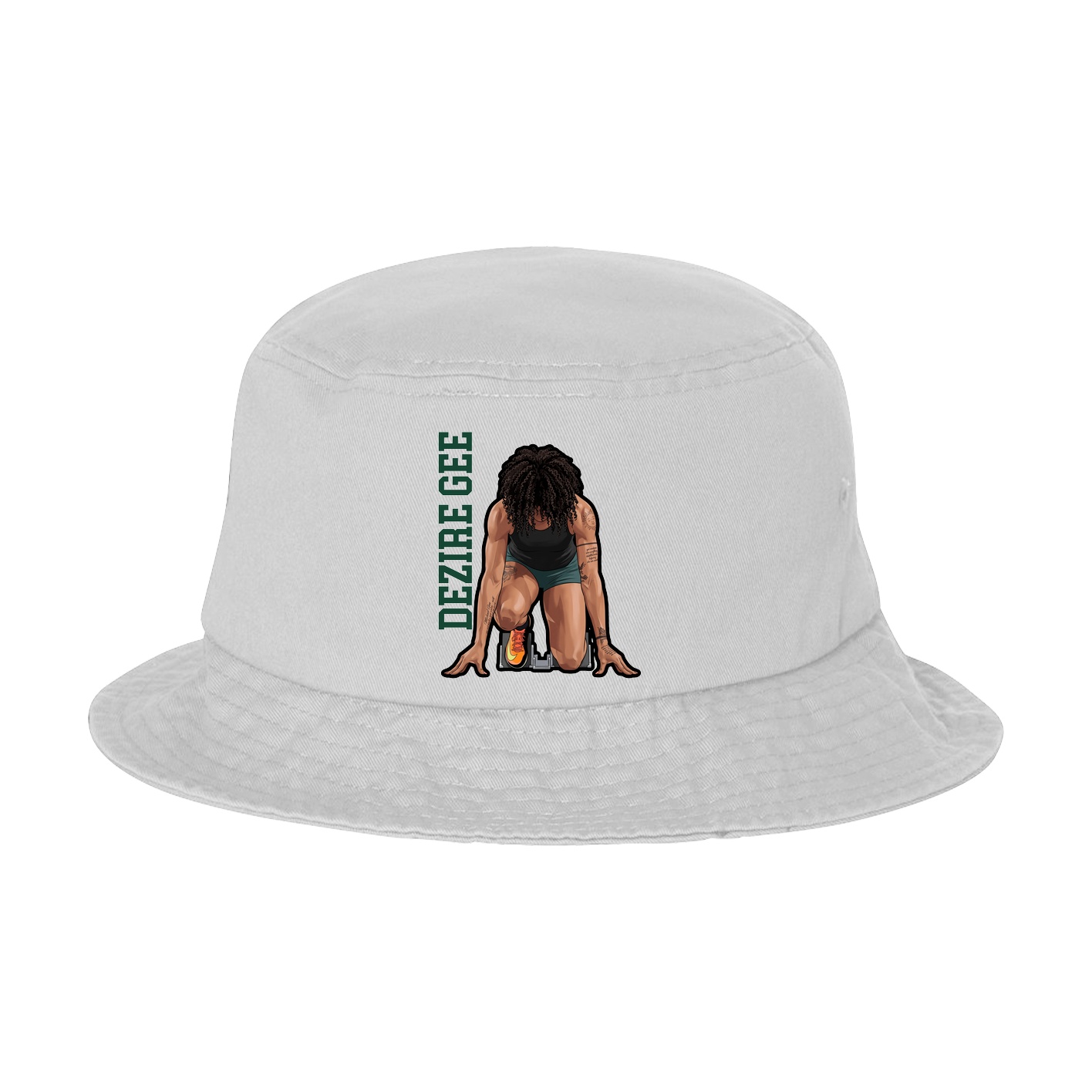 Bucket Cap — Name Vertical in White