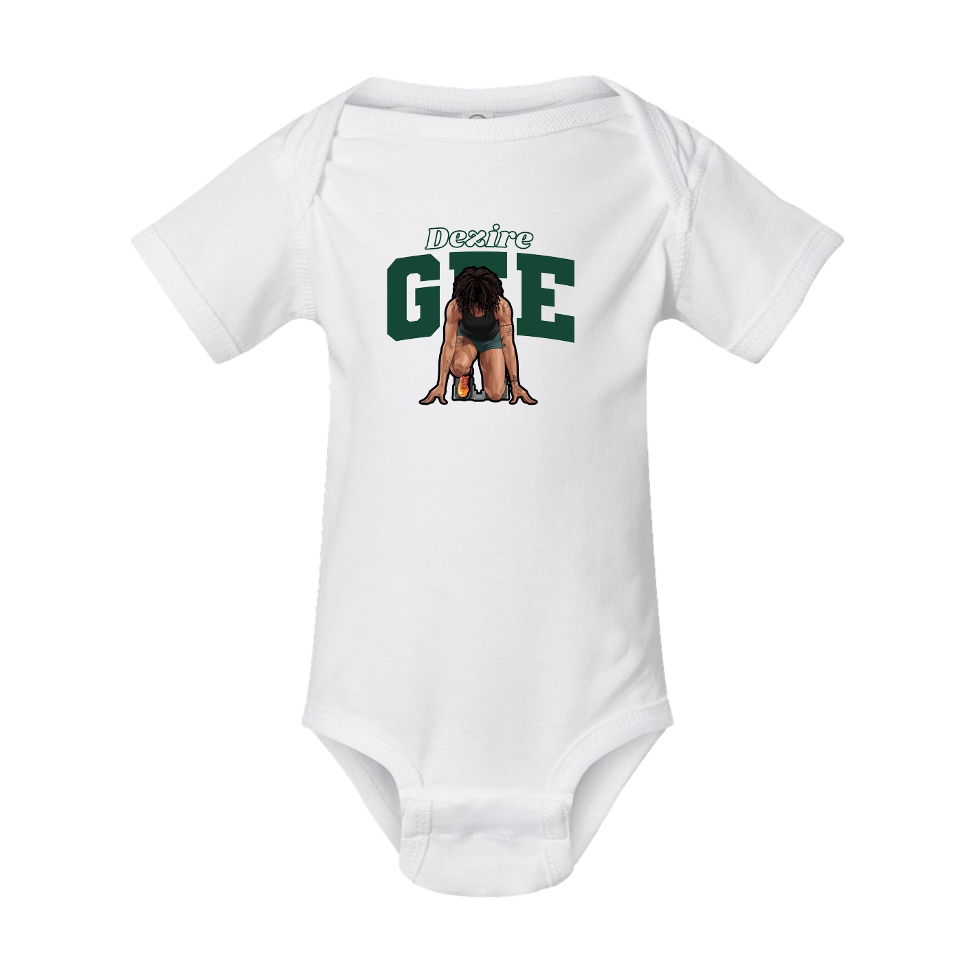 Baby Onesie — Name Arch in White