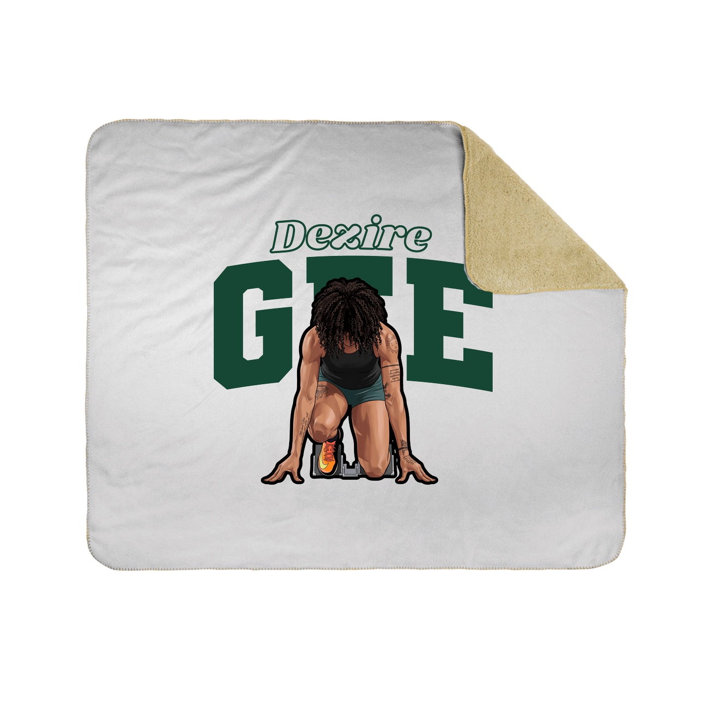 Throw Blanket — Name Arch in White