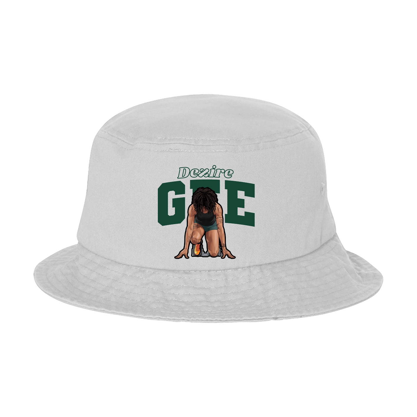 Bucket Cap — Name Arch in White