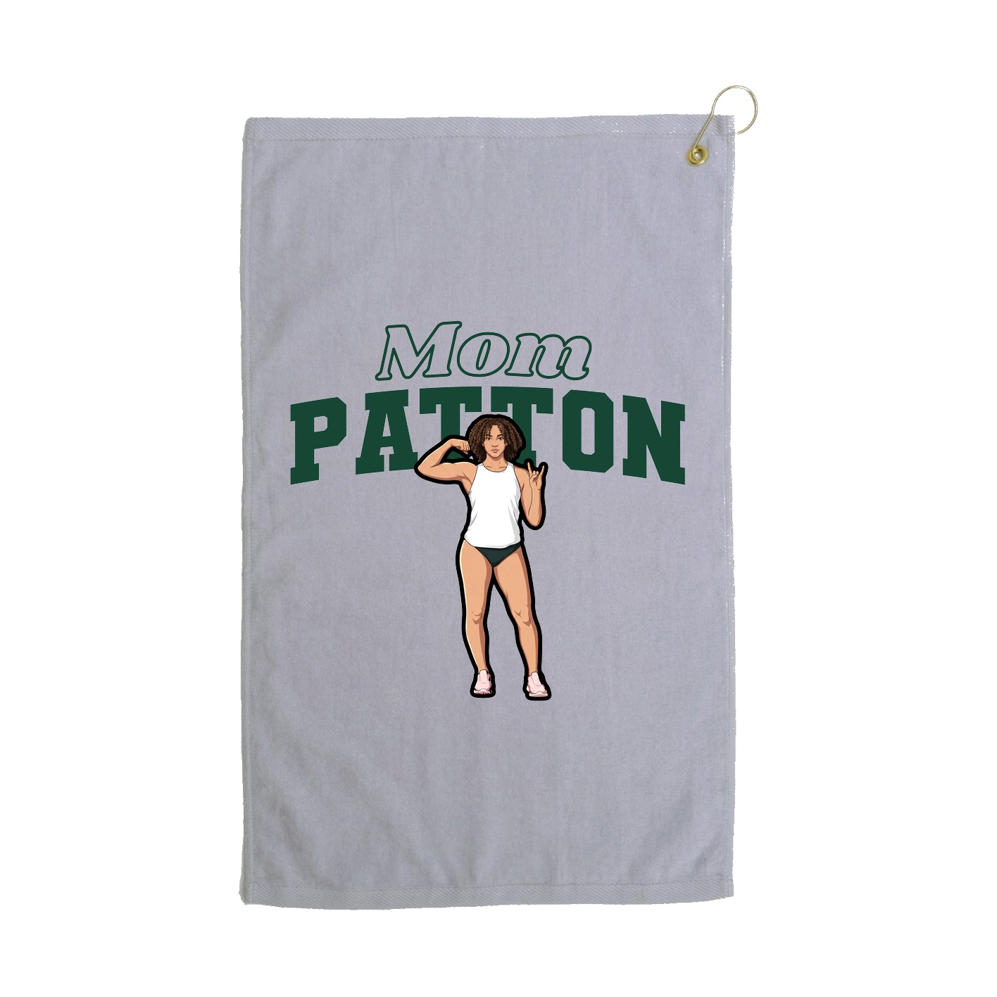 Golf Towel — Mothers Day Block in Grey
