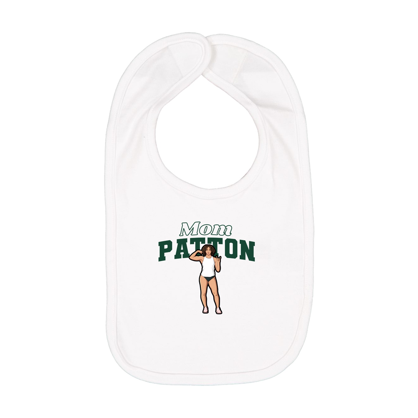 Infant Bib — Mothers Day Block in White