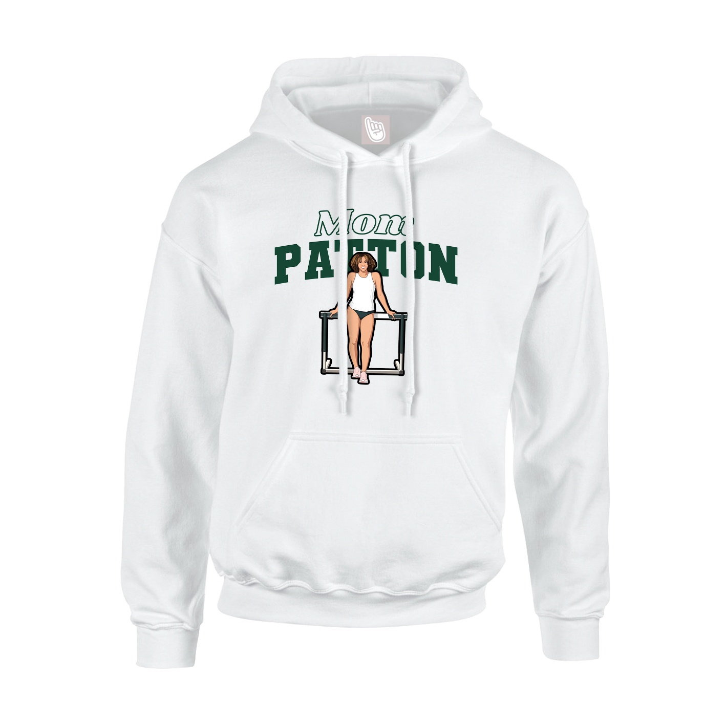 Youth Hoodie — Mothers Day Block in White