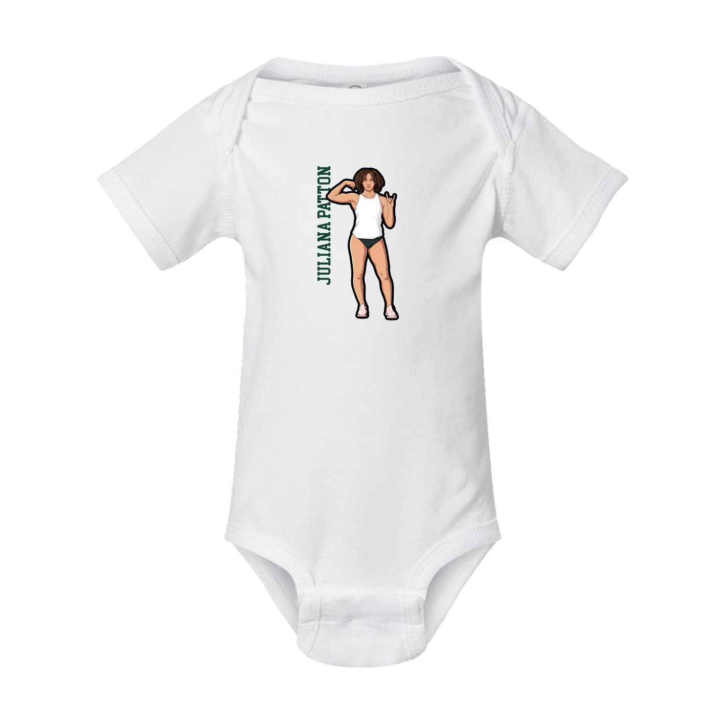Baby Onesie — Name Vertical in White