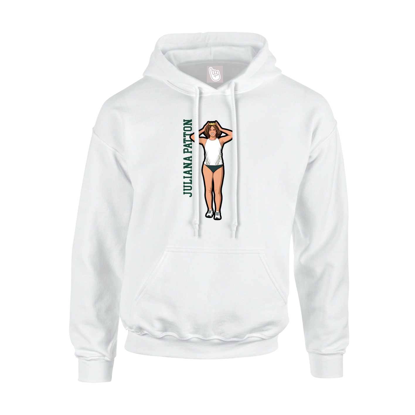Youth Hoodie — Name Vertical in White